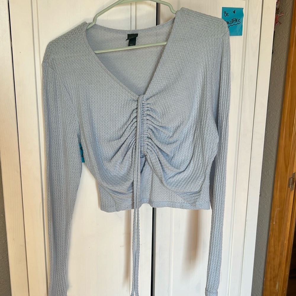 Baby blue wild fable scrunch top